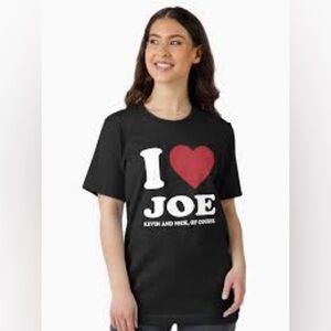 Jonas Brothers I Love Joe Kevin and Nick Of Course Heart T-Shirt Small